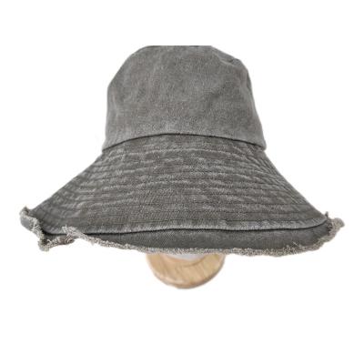 China Formal Pure Color Cotton Coated Wash Bucket Hat , Fashion Shade Fisherman Hat With Big Gutters for sale