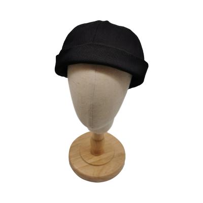 China New Arrival Black Corduroy Baseball Cap 6-Panel Hat No Brim Adjustable Leather Strap Sun Visor Sports Hat for sale