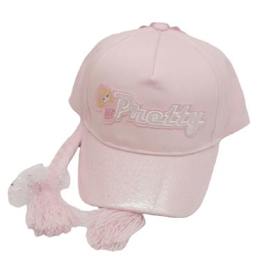 China JOINT Pink Girl Baseball Hat Kids Embroidery Lovely Hats for sale