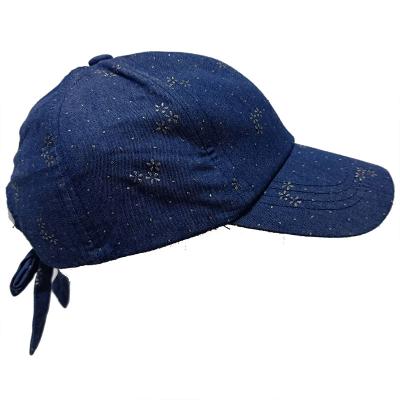 China Cotton Denim JOINT Baseball Hat, Loose Powder Printing Process, Back Bow Buckle for sale