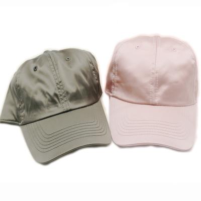 China JOINT Women's Pink Baseball Hat Olive Green Satin Plain Hat for sale