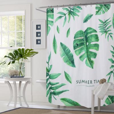 China Sustainable Custom Retro Floral Pattern Printing Waterproof Polyester Fabric Shower Curtain for sale