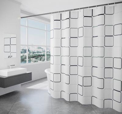 China Viable Custom Household Plaid Polyester Bath Waterproof Black And White Checkered Shower Curtain for sale