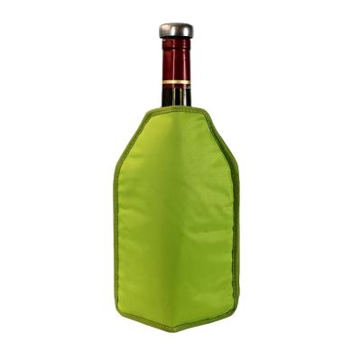 China Customized Viable Viable Cool Polyester Fiber Wine Bag Beer Bottle Cooler and Freezable Ice Carrier Fridge Ice Bag for sale