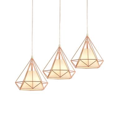 China Vintage Decorative Nordic Loft Iron Hanging Chandeliers Pendant Lights Rose Gold For Dining Room for sale