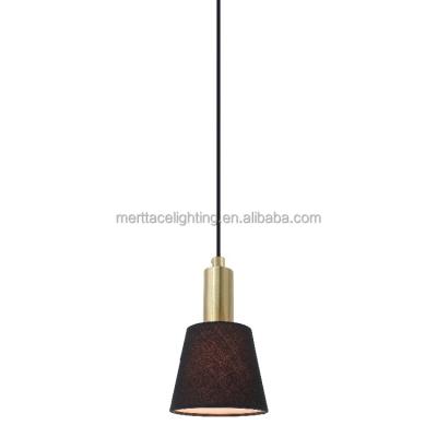 China Elegant Contemporary Gold Finish Fabric Lamp Socket Decoration Modern Pendant Lamp For Series for sale