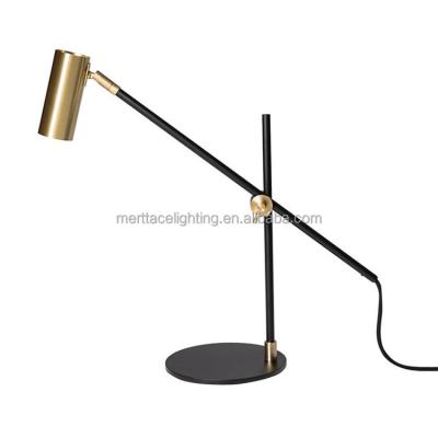 China Chinese Novelty Balance Swing Arm Rechargeable Home Brass Bedside Hotel Table Lamp for sale