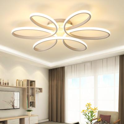 China Dimmable Medium Large Size Small Flower Shape 6 Ring LED Dimming Ceiling Light For Bedroom Decoration for sale