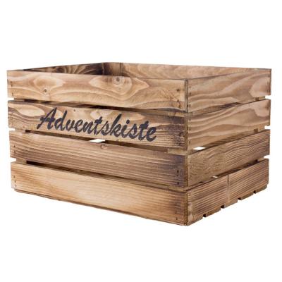 China Sustainable Wooden Crates New Decorative Vintage Display Natural Wholesale Wooden Crates for sale