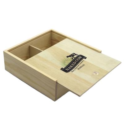 China Custom Europe Logo Wooden Gift Box Gift Packing Wooden Box With Lid for sale