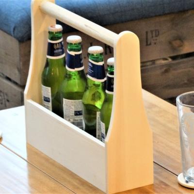 China Europe Personalized Wooden Beer Bottle Carrier - Engraved with a Name (First Aid Design) for sale