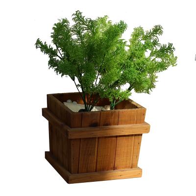 China Handmade Square Tapered Wooden Planters for sale