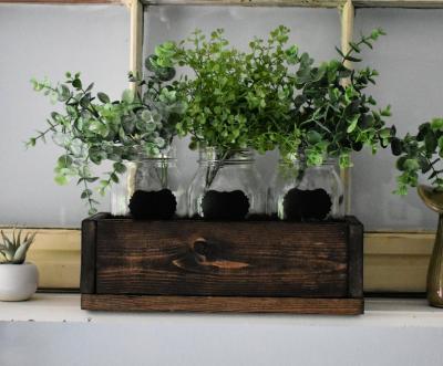 China Indoor China Herb Garden, rustic home decor, wooden planter box, birthday gift for sale