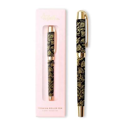 China Custom Beautiful Promotional Pen Flower Design Pen Christmas Gift Metal Ball Pen Heat Transfer Floral Printing Pen For Promotional Gift for sale