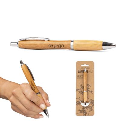 China Promotional Pen Custom Logo Eco Friendly Bamboo Ball Pen With Box for sale