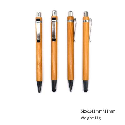 China office & School pen Eco friendly bamboo pen natural wood ballpen craft pen promotion tip metal bamboo pen with stylus for sale