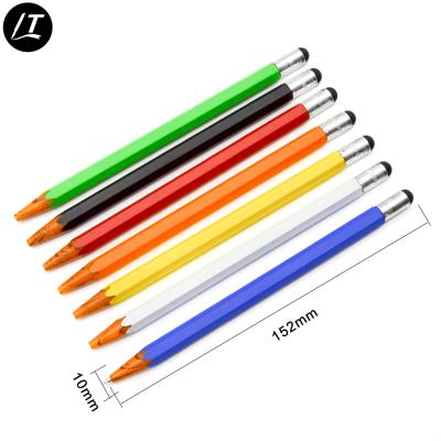 China Pen Pencil promotional shape plastic ball pen with stylus screen touch. for sale