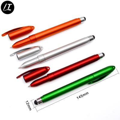 China Promotional Pen Orange silver red green plastic gel pen with stylus. for sale