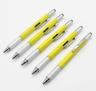 China Moq Promotional Multi Functional Tool Pen Plastic Pen Small Ballpoint Pen with Ruler Level Stylus and Screwdriver. for sale