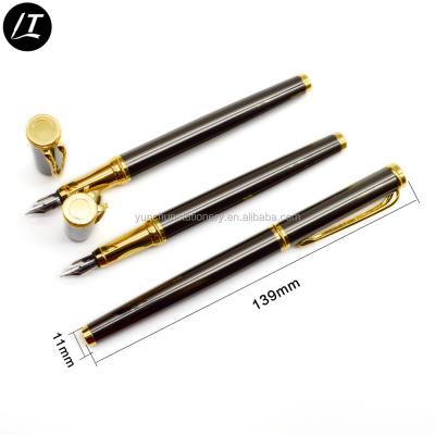 China Writing No Leak Cartridge Metal Fountain Pen With Logo On Tip for sale