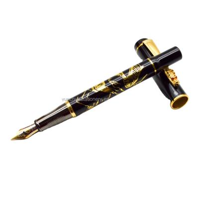 China Writing Luxury Heavy Metal Fountain Pen With Ink Cartridge Smooth Writing for sale