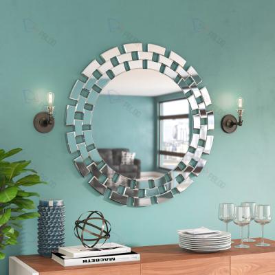 China Wholesale Minimalist Glass Mirror Wall Art Frameless Round For Home Hanging Decorative Mirror for sale