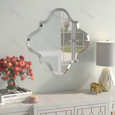 China Hand Made Frameless Wall Mirrors With Bevel Wall Mirror Glass Irregular Shape Custom Decoration for sale