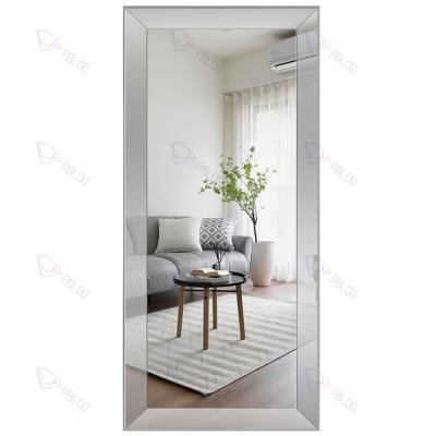 China Long Large Standing Mirror Bedroom Minimalist Luxury For Home Silver Antique Floor Mirror for sale