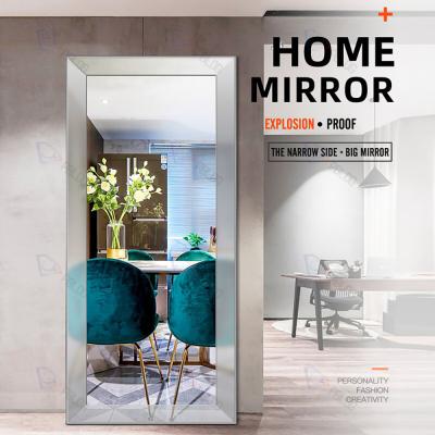 China Bevel Rectangle Integral Mirror Wall Standing Minimalist Wholesale Glass Mirror for sale