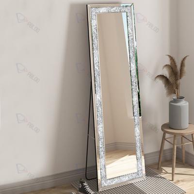 China Luxury Silver Art Decor Full Length Mirror Wall Rectangle Shape For Home Standing Mirror for sale