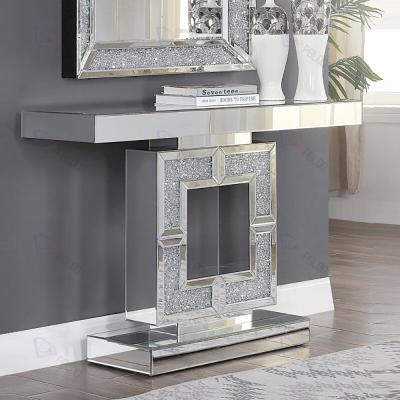 China EUROPEAN Mirrored Console Table Furniture Living Room With Mirror For Home Decoration Mirrored Bedside Table for sale