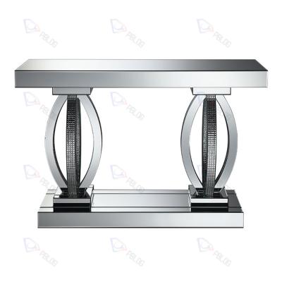 China Modern Luxury Mirrored Furniture Bedroom With Large Mirror Diamond Mirrored Bedside Table for sale