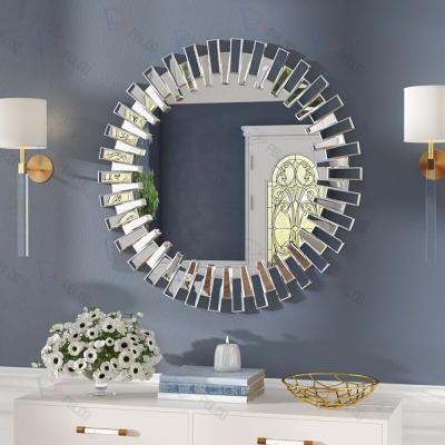 China Target Handcrafted Hot Selling Luxury Silver Modern Mirror For Bedroom Mirrors Decor Wall for sale