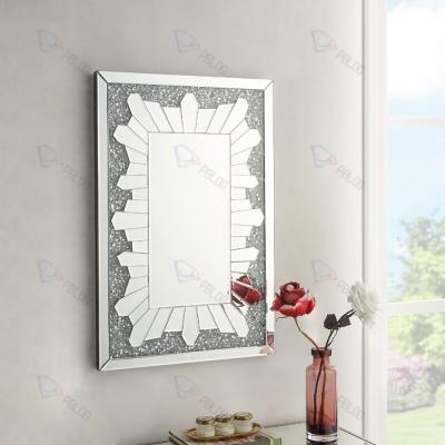 China Contemporary Silver Framed Mirror Rectangle Glass Wall Mirror Wall Mirror Luxury Classic Decoration for sale