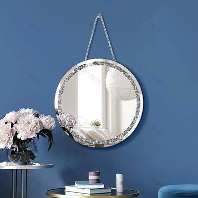 China Modern Country Wall Mirror Home Decor Round Shaped For Bedroom Design Decorative Mirrors for sale