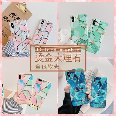 China Wristband Phone Case IMD TPU Soft Cover Mobile Phone Case Laser Holographic Golden Marble Pattern for sale