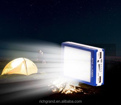 China Outdoor Digital Products LED Light Camping Solar Power Bank 30000mA Dual USB Ports for sale