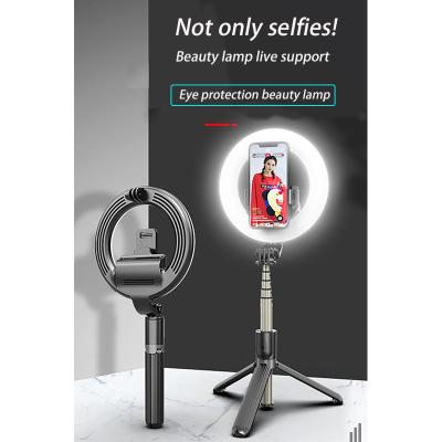 China L07 Portable Flexible 3 in 1 Handheld Tripod Stick Selfie Ring Light Selfie Stick for Live Stream for sale