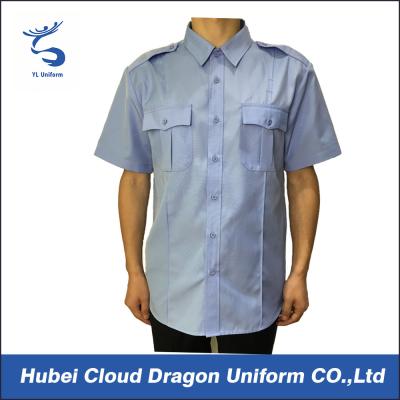 China Customized Color Men's Short Sleeve Dress Shirts For Security Guard / Police for sale