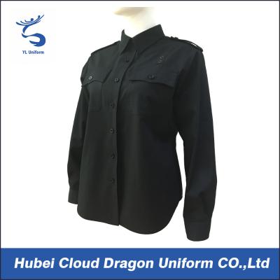 China Camisas uniformes personalizadas da segurança da cor, botões ajustáveis das camisas do departamento da polícia à venda