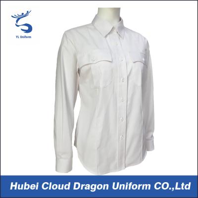 China Custom Size White Law Enforcement Shirts Long Sleeve For Security Departments for sale