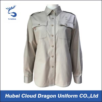 China Women Military Tactical Shirts / Police Uniform Shirt With Shoulder Epaulets for sale