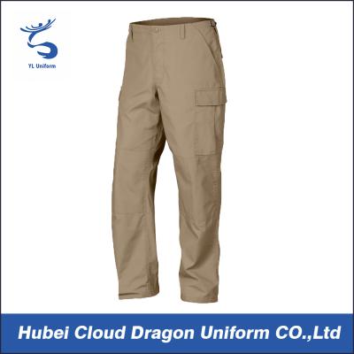 China Beige Khaki Police Cargo Security Combat Trousers For Outdoor Training for sale