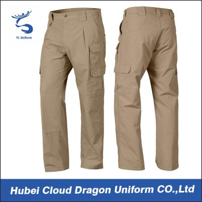 China Customized Khaki Tactical Combat Pants , Security Police Cargo Trousers for sale