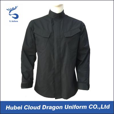 China Black Mens Military Style Jacket , Police Uniform Jackets With Two Chest Pockets for sale