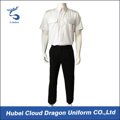 China OEM ODM White Security Guard Clothing Adjustable Cuff ​With Embroidered / Printed Logo for sale