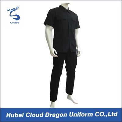 China OEM & ODM Summer Black SWAT Uniform , Men Duty Pro Uniforms With Pleat Pocket for sale