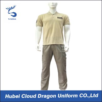 China Middle East Beige Security Guard Uniform Short Sleeve With Custom Logo / Label , CNAS Listed for sale