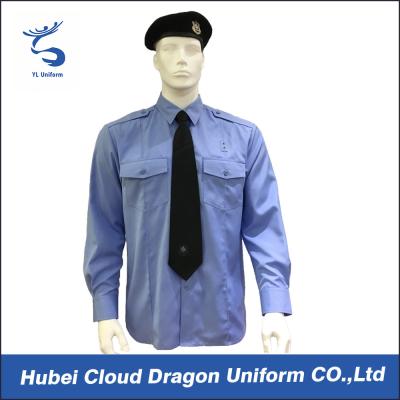 China Soft CVC Twill Security Guard Uniform Shirts / Long Sleeve Dress Shirt , OEM / ODM Service for sale