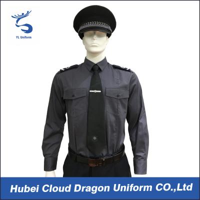 China Long Sleeve Security Uniform Shirts / Zip Front Military Style Shirt Size Custom for sale